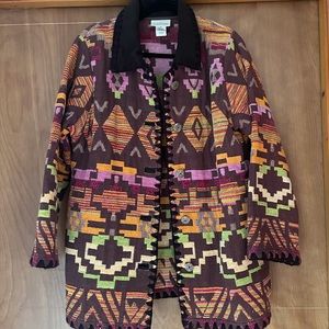 Cedar Canyon Aztec Patterned Multicolored Jacket, Size Medium, Women’s